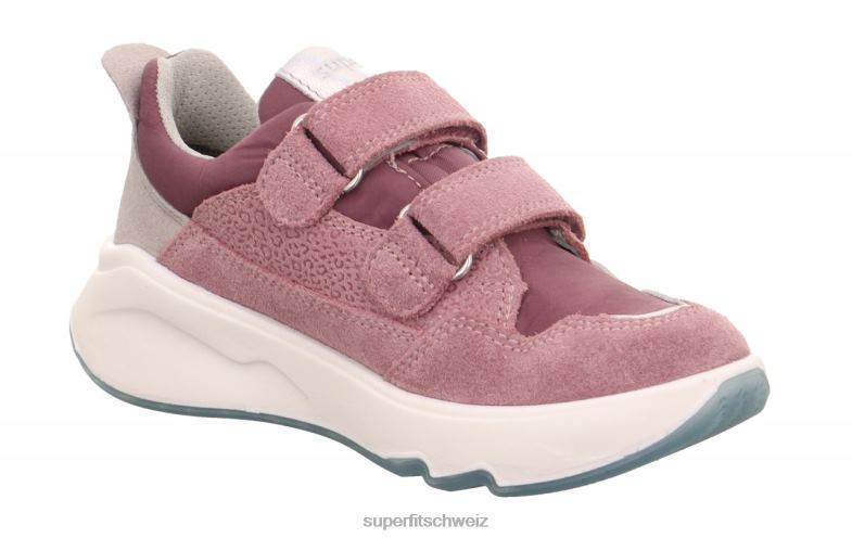 Kleinkinder niedrige Turnschuhe 44B2D790 Superfit Melodie – Sneaker Low mit Klettverschluss lila/grau