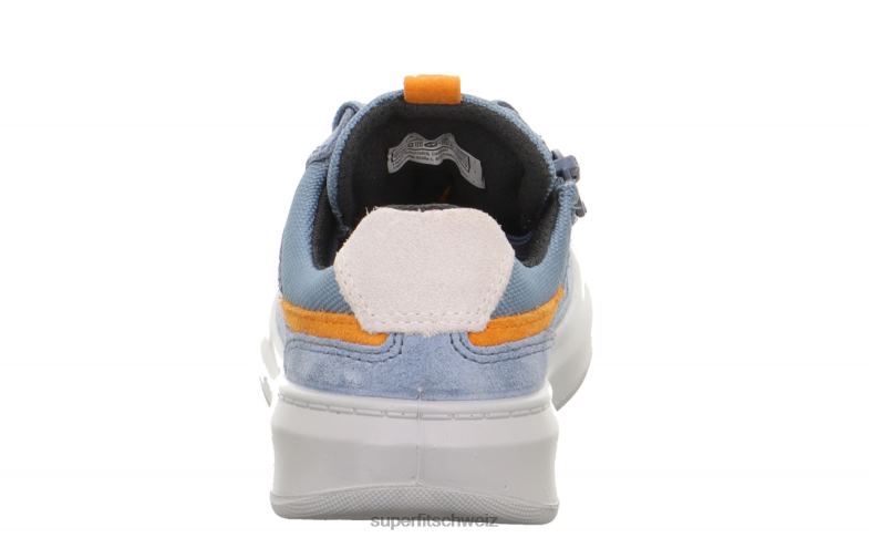 Kleinkinder niedrige Turnschuhe 44B2D791 Superfit Cosmo - Sneaker Low mit Schnürung blau/orange