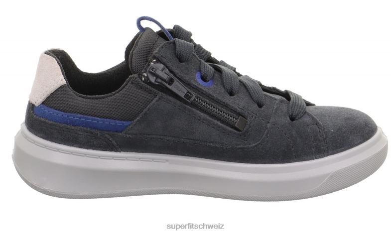 Kleinkinder niedrige Turnschuhe 44B2D793 Superfit Cosmo - Sneaker Low mit Schnürung Grau Blau
