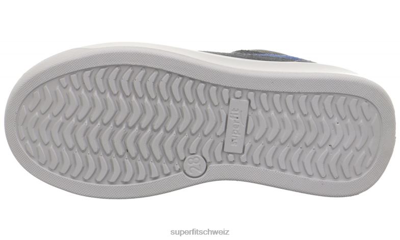 Kleinkinder niedrige Turnschuhe 44B2D793 Superfit Cosmo - Sneaker Low mit Schnürung Grau Blau
