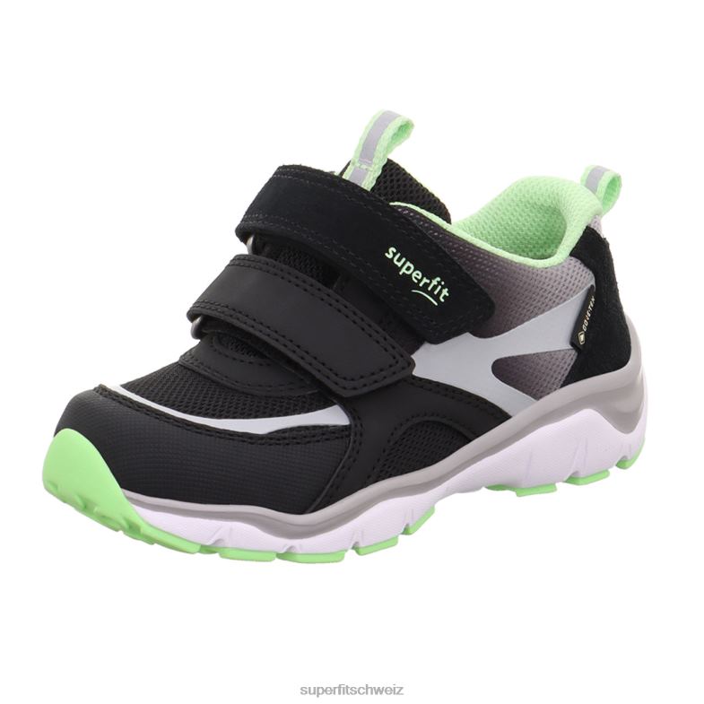 Kleinkinder niedrige Turnschuhe 44B2D794 Superfit sport5 - Sneaker Low mit Klettverschluss schwarz/hellgrün
