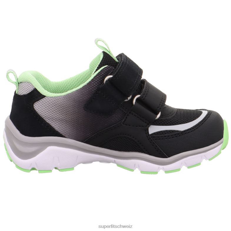 Kleinkinder niedrige Turnschuhe 44B2D794 Superfit sport5 - Sneaker Low mit Klettverschluss schwarz/hellgrün