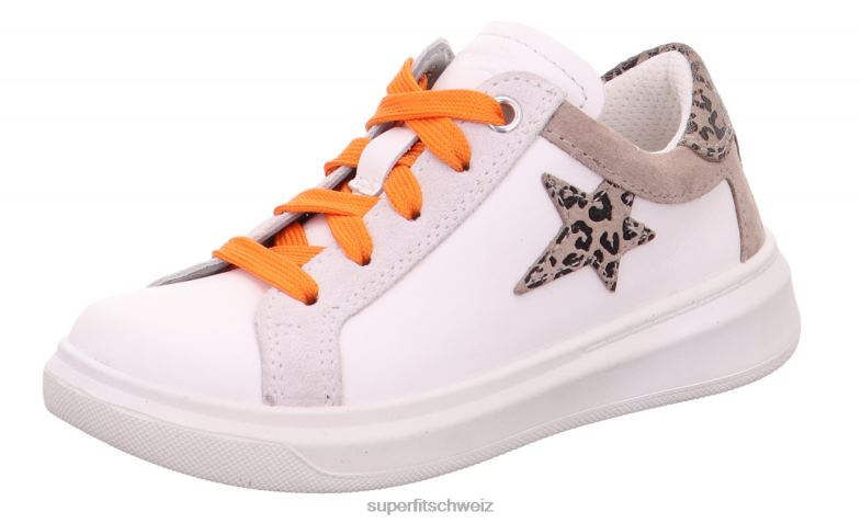Kleinkinder niedrige Turnschuhe 44B2D797 Superfit Cosmo - Sneaker Low mit Schnürung Weiss