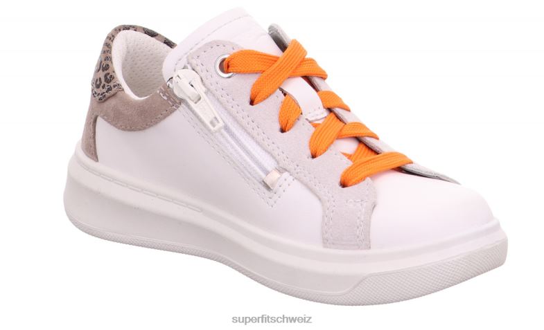 Kleinkinder niedrige Turnschuhe 44B2D797 Superfit Cosmo - Sneaker Low mit Schnürung Weiss