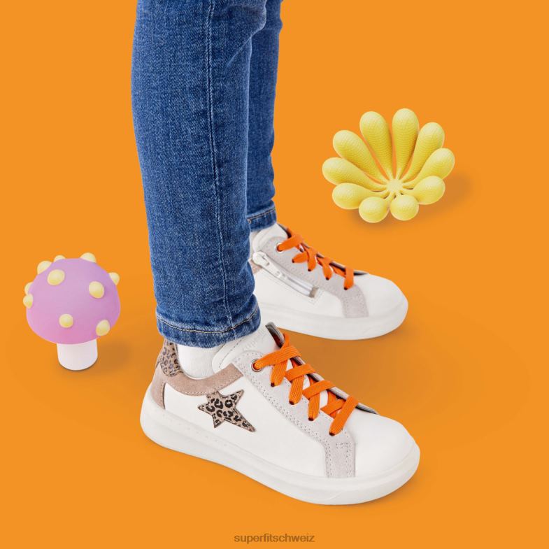 Kleinkinder niedrige Turnschuhe 44B2D797 Superfit Cosmo - Sneaker Low mit Schnürung Weiss
