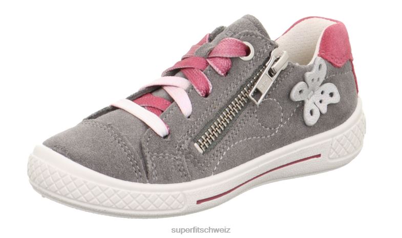 Kleinkinder niedrige Turnschuhe 44B2D798 Superfit tensy – Sneaker Low mit Reißverschluss hellgrau