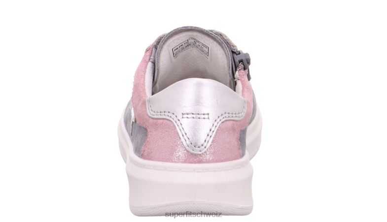 Kleinkinder niedrige Turnschuhe 44B2D799 Superfit Cosmo - Sneaker Low mit Schnürung hellgrau/rosa