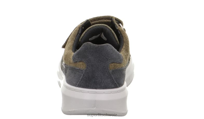 Kleinkinder niedrige Turnschuhe 44B2D801 Superfit Cosmo - Sneaker Low mit Klettverschluss Grün Grau