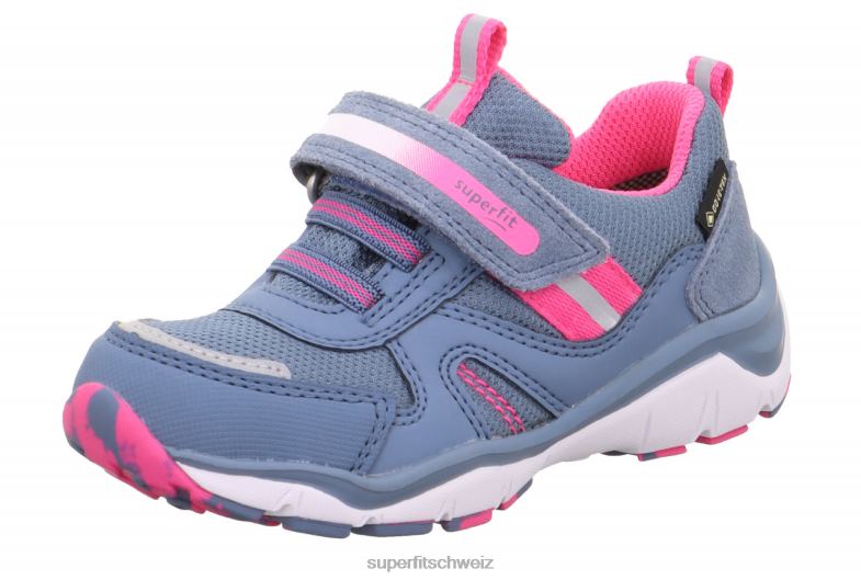 Kleinkinder niedrige Turnschuhe 44B2D804 Superfit sport5 - Sneaker Low mit Klettverschluss Blau Rosa