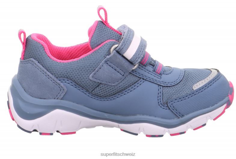 Kleinkinder niedrige Turnschuhe 44B2D804 Superfit sport5 - Sneaker Low mit Klettverschluss Blau Rosa