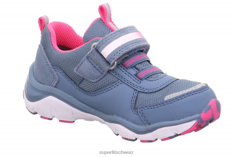 Kleinkinder niedrige Turnschuhe 44B2D804 Superfit sport5 - Sneaker Low mit Klettverschluss Blau Rosa