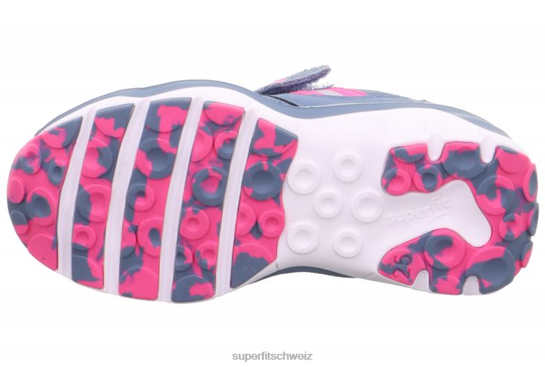 Kleinkinder niedrige Turnschuhe 44B2D804 Superfit sport5 - Sneaker Low mit Klettverschluss Blau Rosa