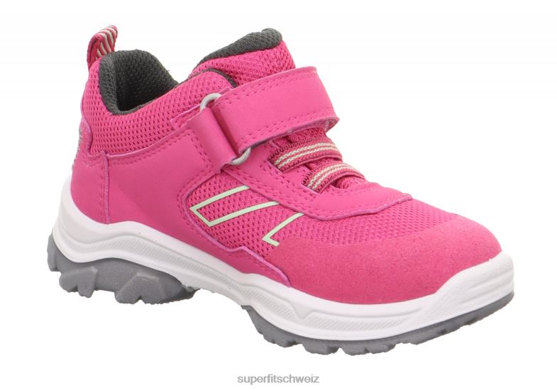 Kleinkinder niedrige Turnschuhe 44B2D805 Superfit Jupiter – Sneaker Low mit Klettverschluss rosa/hellgrün