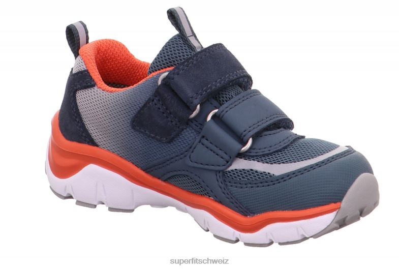 Kleinkinder niedrige Turnschuhe 44B2D808 Superfit sport5 - Sneaker Low mit Klettverschluss Blau Rot