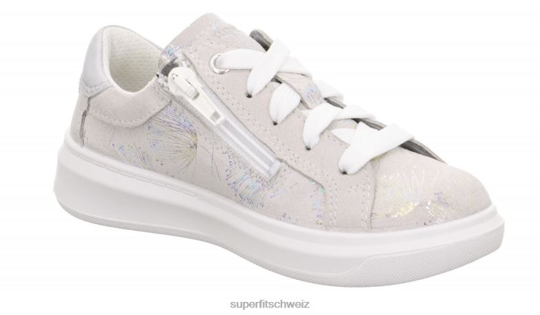 Kleinkinder niedrige Turnschuhe 44B2D809 Superfit Cosmo - Sneaker Low mit Schnürung Weiss