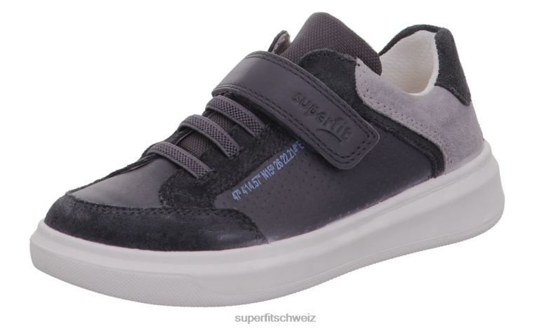 Kleinkinder niedrige Turnschuhe 44B2D810 Superfit Cosmo - Sneaker Low mit Klettverschluss grau