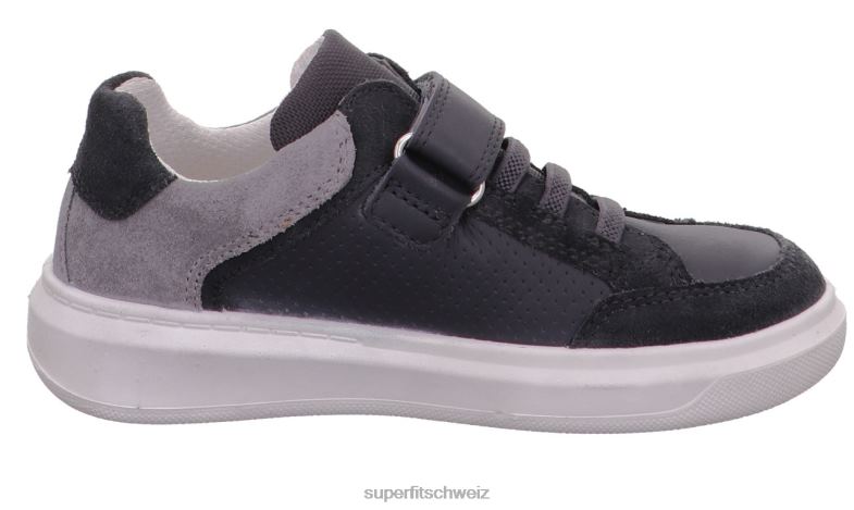 Kleinkinder niedrige Turnschuhe 44B2D810 Superfit Cosmo - Sneaker Low mit Klettverschluss grau