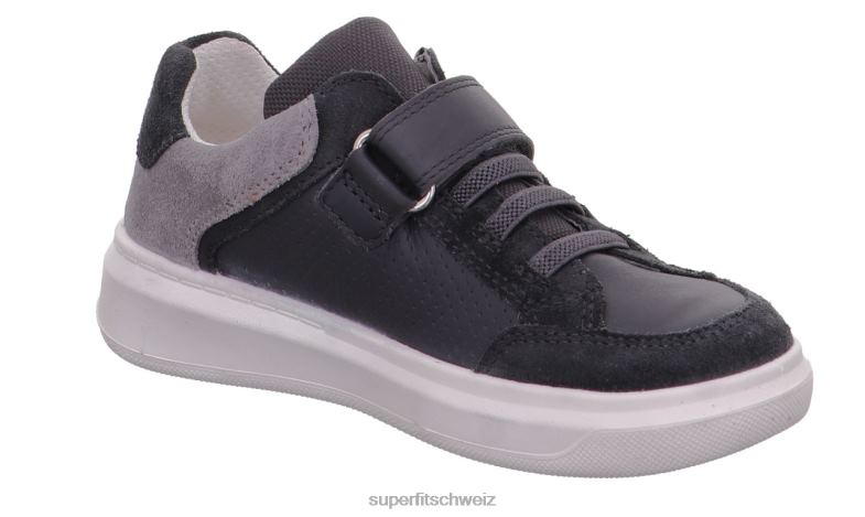 Kleinkinder niedrige Turnschuhe 44B2D810 Superfit Cosmo - Sneaker Low mit Klettverschluss grau