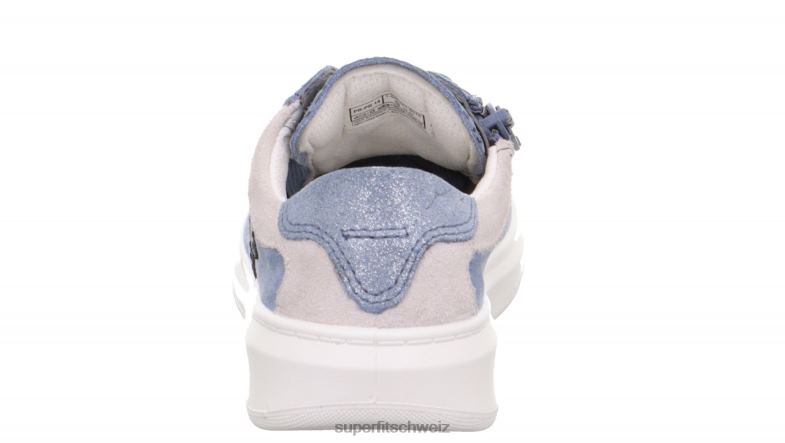 Kleinkinder niedrige Turnschuhe 44B2D813 Superfit Cosmo - Sneaker Low mit Schnürung Blau Weiss