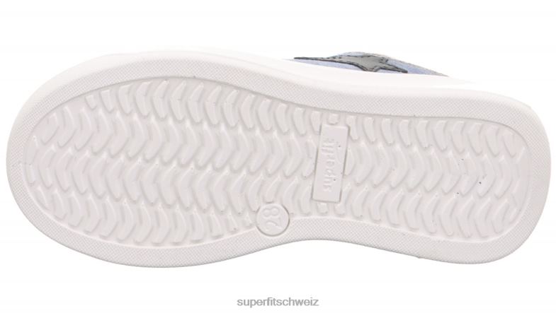 Kleinkinder niedrige Turnschuhe 44B2D813 Superfit Cosmo - Sneaker Low mit Schnürung Blau Weiss