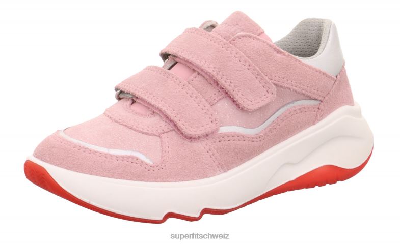 Kleinkinder niedrige Turnschuhe 44B2D814 Superfit Melodie – Sneaker Low mit Klettverschluss rosa/hellgrau