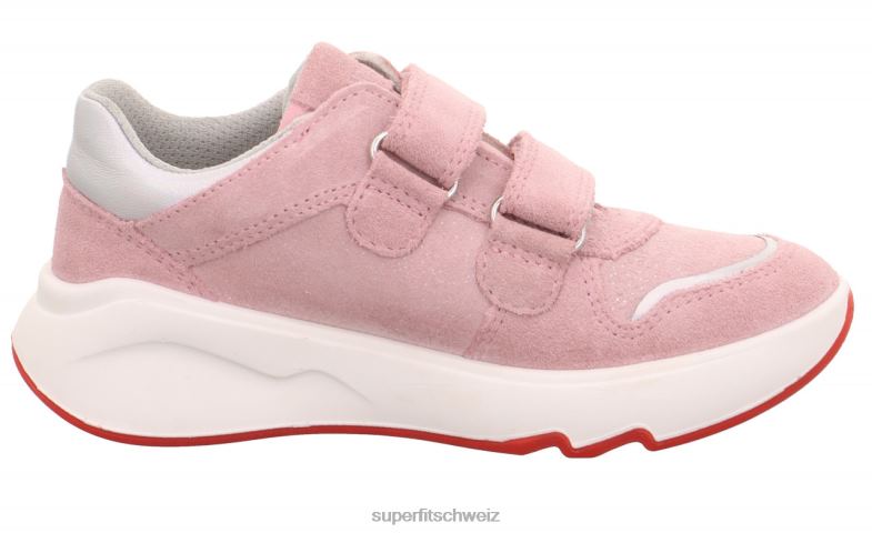 Kleinkinder niedrige Turnschuhe 44B2D814 Superfit Melodie – Sneaker Low mit Klettverschluss rosa/hellgrau