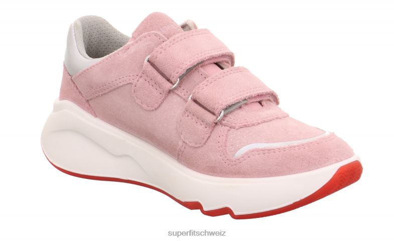 Kleinkinder niedrige Turnschuhe 44B2D814 Superfit Melodie – Sneaker Low mit Klettverschluss rosa/hellgrau