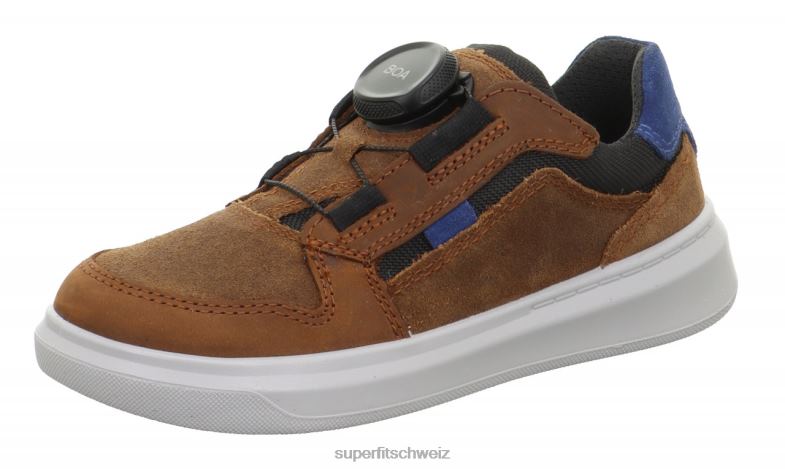 Kleinkinder niedrige Turnschuhe 44B2D815 Superfit Cosmo – Sneaker Low mit Boa-Fit-System braun/blau