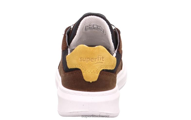 Kleinkinder niedrige Turnschuhe 44B2D816 Superfit Cosmo – Sneaker Low mit Boa-Fit-System braun/gelb