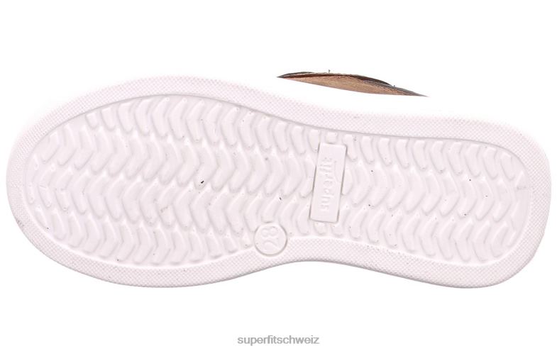 Kleinkinder niedrige Turnschuhe 44B2D816 Superfit Cosmo – Sneaker Low mit Boa-Fit-System braun/gelb