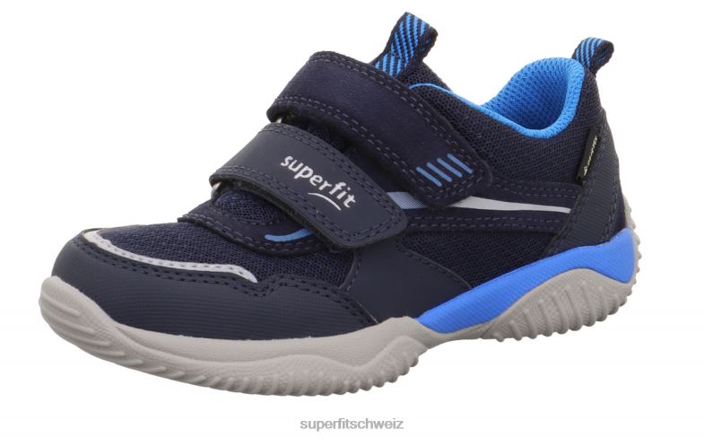 Kleinkinder niedrige Turnschuhe 44B2D817 Superfit Storm - Low-Sneaker mit Klettverschluss Blau