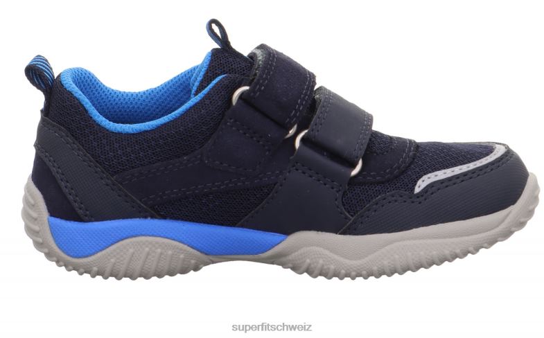 Kleinkinder niedrige Turnschuhe 44B2D817 Superfit Storm - Low-Sneaker mit Klettverschluss Blau