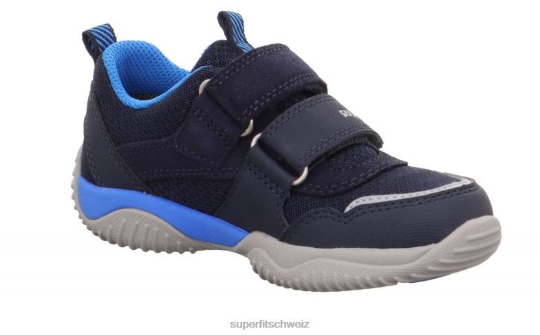 Kleinkinder niedrige Turnschuhe 44B2D817 Superfit Storm - Low-Sneaker mit Klettverschluss Blau