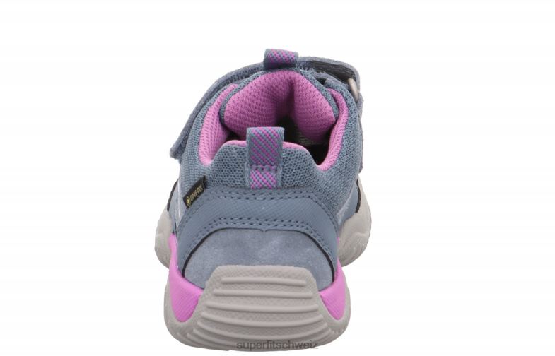 Kleinkinder niedrige Turnschuhe 44B2D818 Superfit Storm - Low-Sneaker mit Klettverschluss Blau Lila