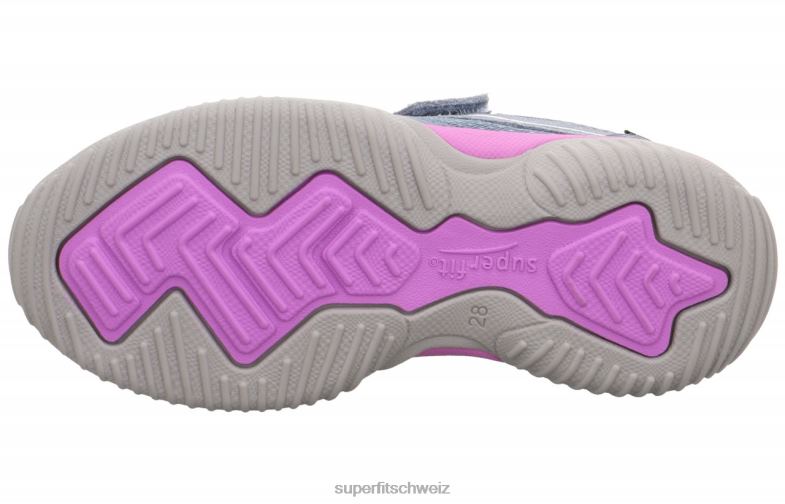 Kleinkinder niedrige Turnschuhe 44B2D818 Superfit Storm - Low-Sneaker mit Klettverschluss Blau Lila