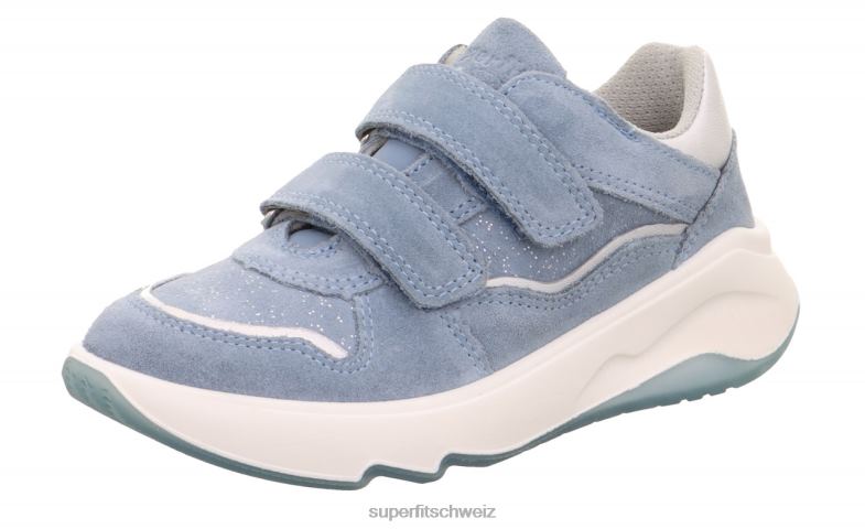 Kleinkinder niedrige Turnschuhe 44B2D820 Superfit Melodie – Sneaker Low mit Klettverschluss blau/silber