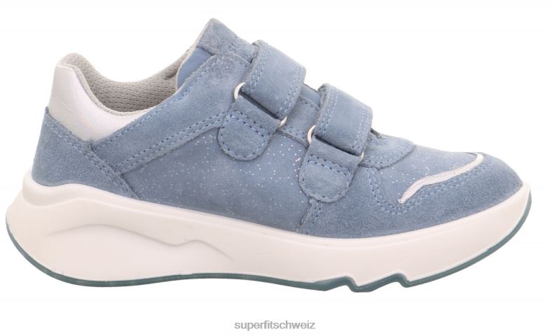 Kleinkinder niedrige Turnschuhe 44B2D820 Superfit Melodie – Sneaker Low mit Klettverschluss blau/silber