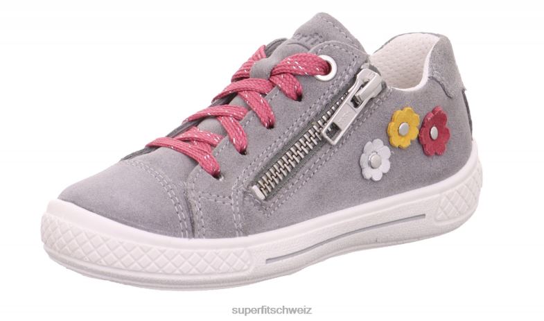 Kleinkinder niedrige Turnschuhe 44B2D822 Superfit tensy – Sneaker Low mit Reißverschluss hellgrau