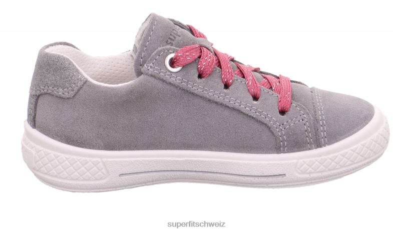 Kleinkinder niedrige Turnschuhe 44B2D822 Superfit tensy – Sneaker Low mit Reißverschluss hellgrau