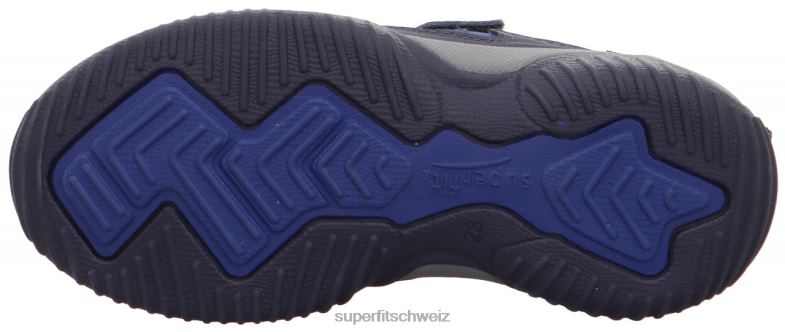 Kleinkinder niedrige Turnschuhe 44B2D823 Superfit Storm - Low-Sneaker mit Klettverschluss blau/hellgrau