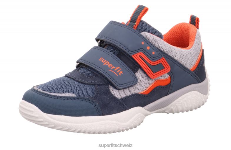 Kleinkinder niedrige Turnschuhe 44B2D824 Superfit Storm - Low-Sneaker mit Klettverschluss Blau Rot