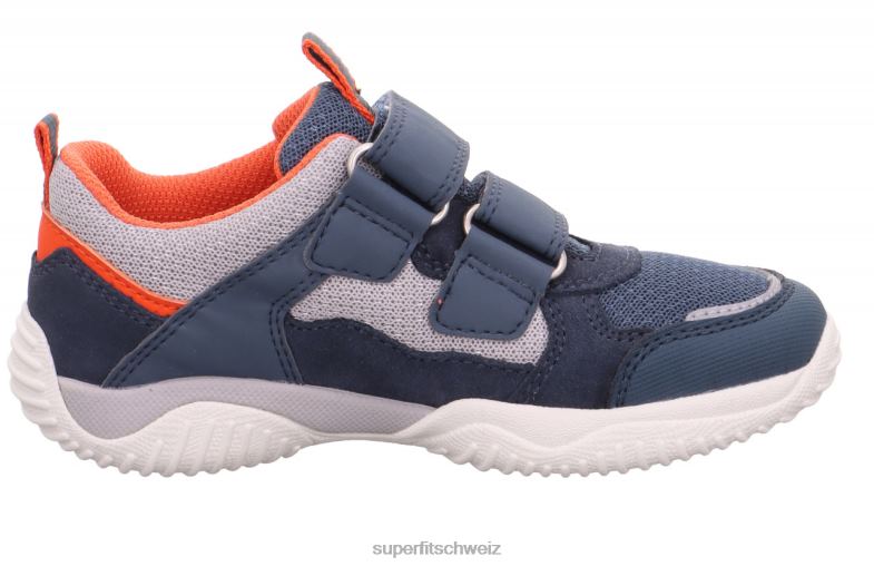 Kleinkinder niedrige Turnschuhe 44B2D824 Superfit Storm - Low-Sneaker mit Klettverschluss Blau Rot