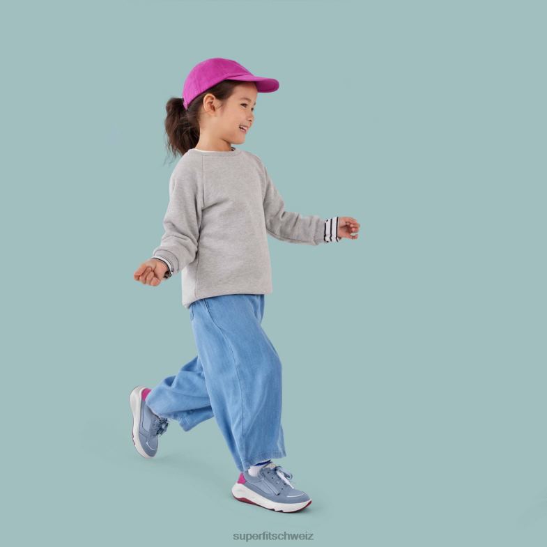 Kleinkinder niedrige Turnschuhe 44B2D825 Superfit Melodie – niedrige Sneakers mit Reißverschluss Blau