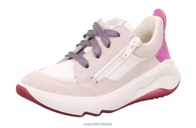 Kleinkinder niedrige Turnschuhe 44B2D829 Superfit Melodie – niedrige Sneakers mit Reißverschluss Weiss