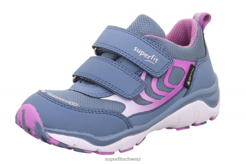Kleinkinder niedrige Turnschuhe 44B2D830 Superfit sport5 - Sneaker Low mit Klettverschluss Blau Rosa