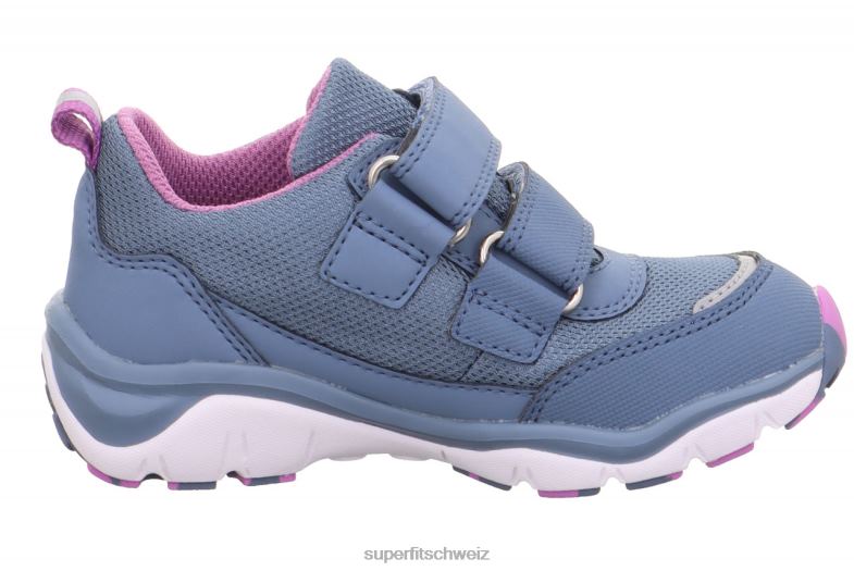 Kleinkinder niedrige Turnschuhe 44B2D830 Superfit sport5 - Sneaker Low mit Klettverschluss Blau Rosa