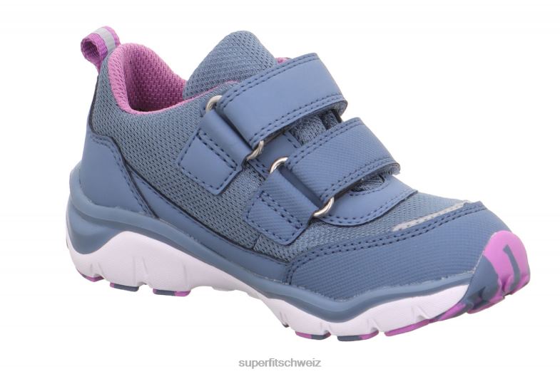 Kleinkinder niedrige Turnschuhe 44B2D830 Superfit sport5 - Sneaker Low mit Klettverschluss Blau Rosa