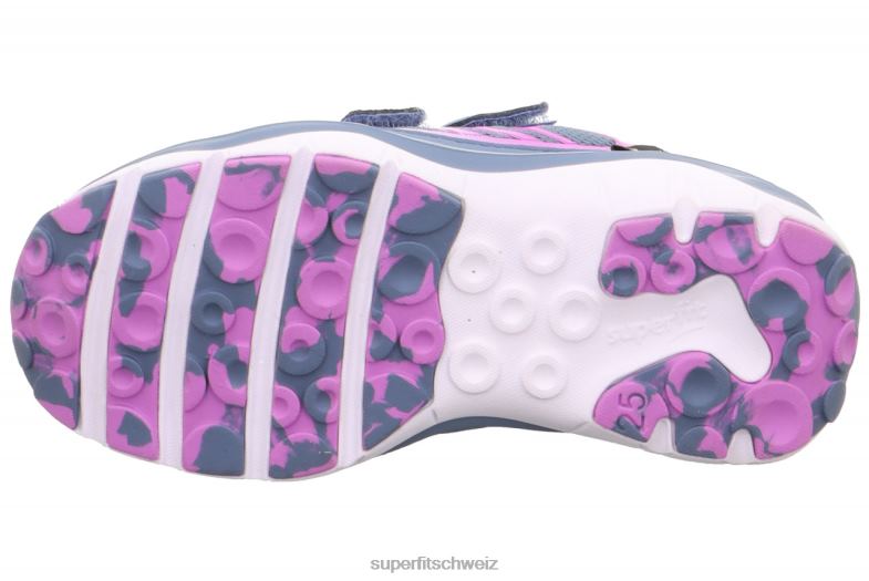 Kleinkinder niedrige Turnschuhe 44B2D830 Superfit sport5 - Sneaker Low mit Klettverschluss Blau Rosa