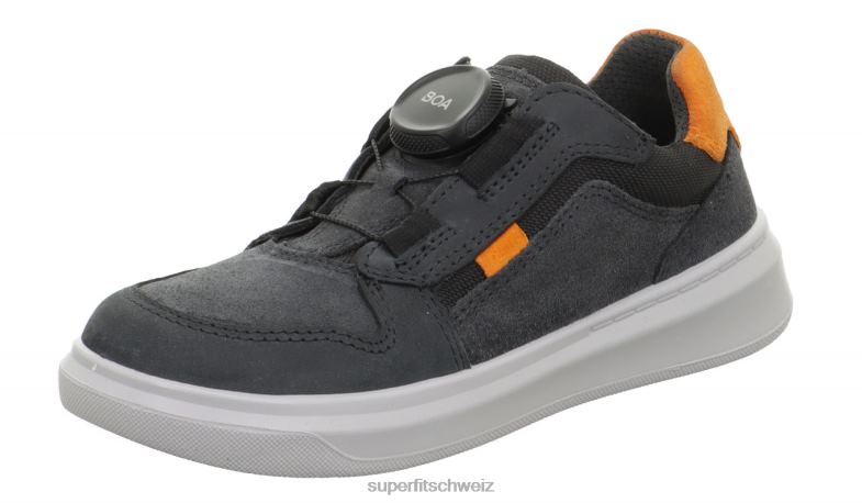 Kleinkinder niedrige Turnschuhe 44B2D832 Superfit Cosmo – Sneaker Low mit Boa-Fit-System grau/orange