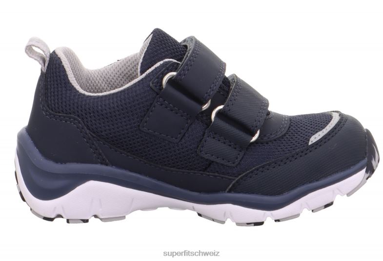 Kleinkinder niedrige Turnschuhe 44B2D833 Superfit sport5 - Sneaker Low mit Klettverschluss blau/hellgrau